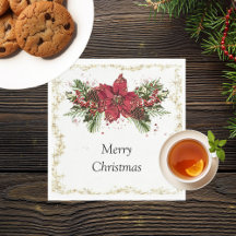 Serviettes de Noël pailletées