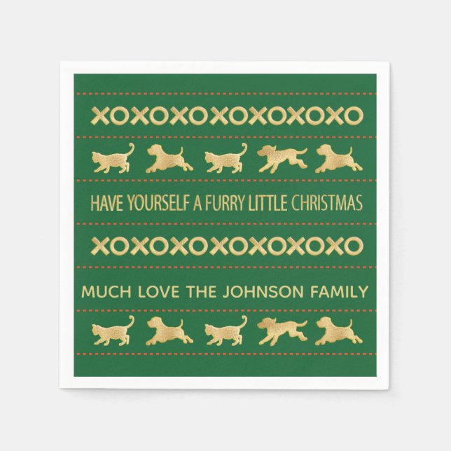 Serviette En Papier Serviettes de Noël personnalisées "Fer Noël" (Devant)