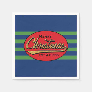 Serviette En Papier Serviettes de Noël personnalisées "Noël rétro"