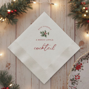 Serviette En Papier Serviettes de Noël pour cocktail joyeux