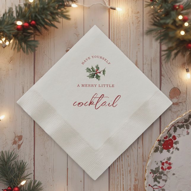 Serviette En Papier Serviettes de Noël pour cocktail joyeux (Créateur téléchargé)