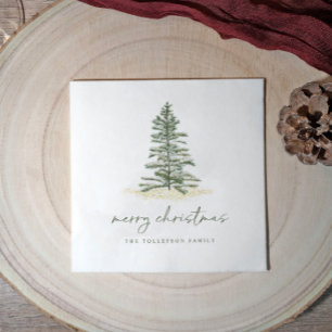 Serviette En Papier Serviettes de Noël Simples Pins Evergreen de Fête