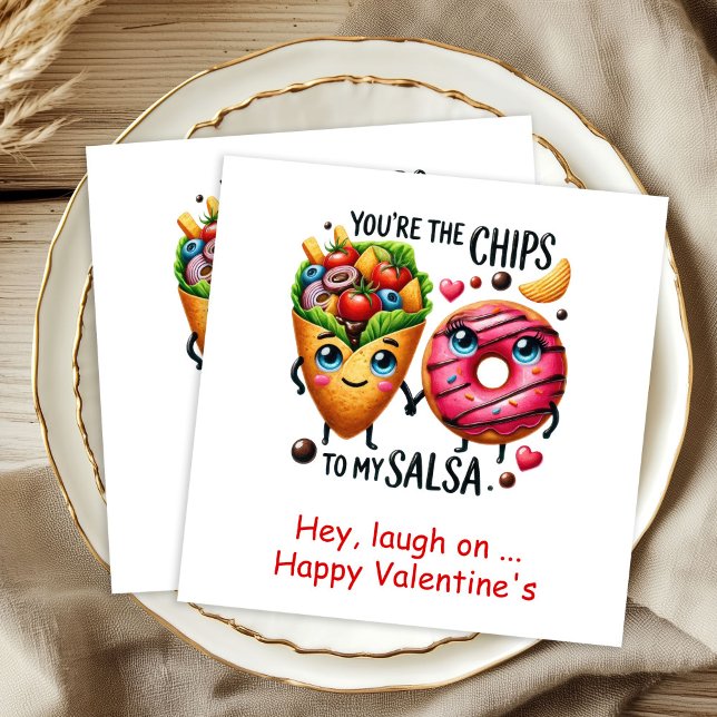 Serviette En Papier Serviettes de nourriture drôles avec citation d'am (Custom Name Cartoon Food Valentine Napkins)