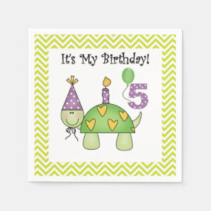 Serviette En Papier Serviettes de papier anniversaire mignon de tortue