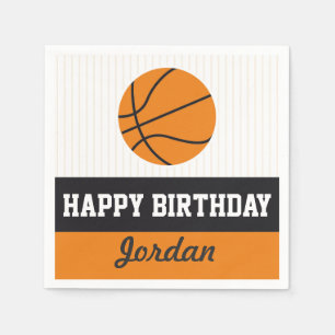 Serviette En Papier Serviettes de papier d'anniversaire de basket-ball