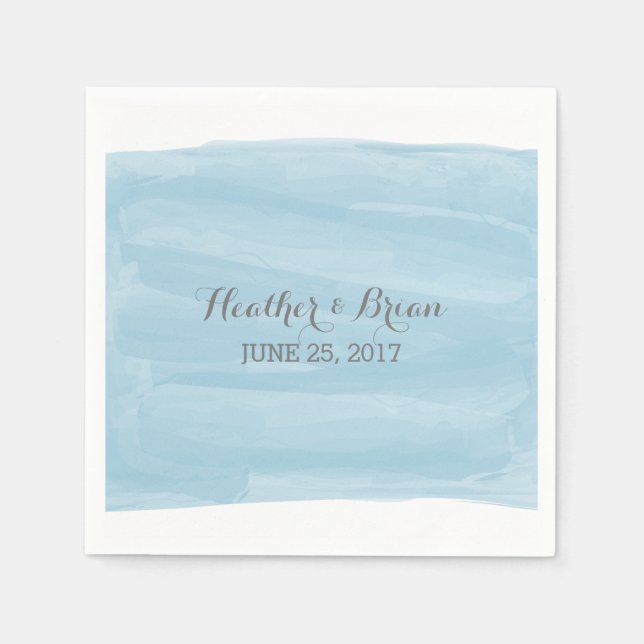 Serviette En Papier Serviettes de papier d'aquarelle bleue (Devant)