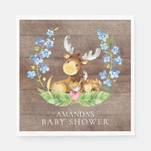 Serviette En Papier Serviettes de papier de baby shower d'orignaux de