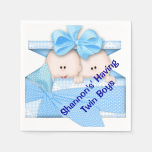 Serviette En Papier Serviettes de papier de baby shower jumeau de