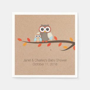 Serviette En Papier Serviettes de papier de baby shower rustique
