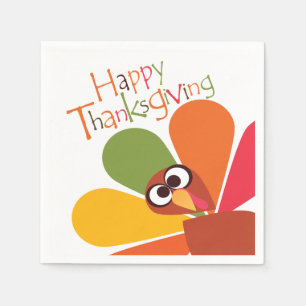 Serviette En Papier Serviettes de papier de bon thanksgiving coloré d