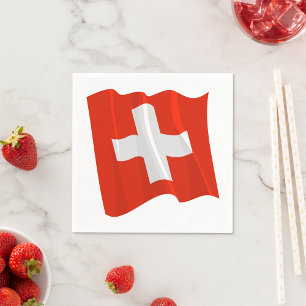 Serviette En Papier Serviettes de papier de drapeau suisse