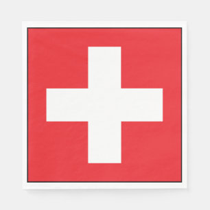 Serviette En Papier Serviettes de papier de drapeau suisse carré