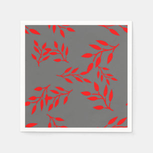 Serviette En Papier Serviettes de papier de Jardin rouges sur le gris