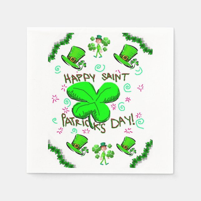 Serviette En Papier Serviettes de papier de jour St. Patrick (Devant)