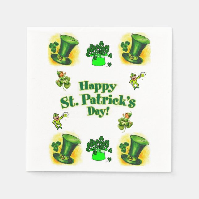Serviette En Papier Serviettes de papier de jour St. Patrick (Devant)