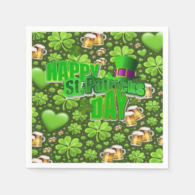 Serviette En Papier Serviettes de papier de jour St. Patrick (Devant)