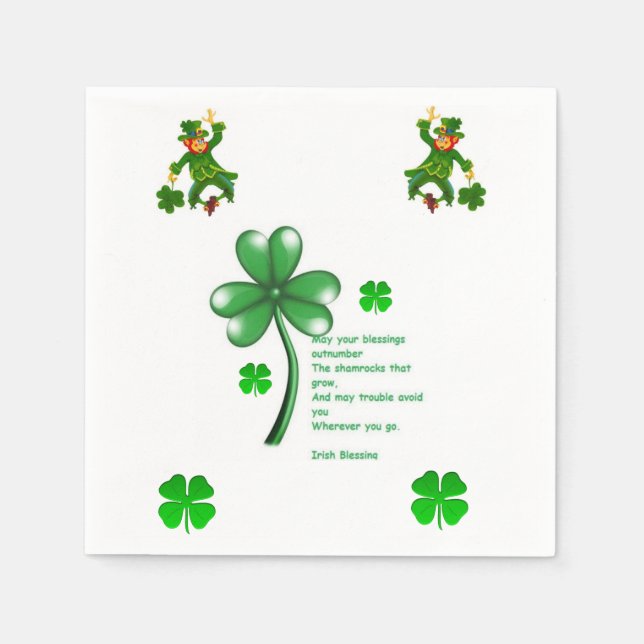 Serviette En Papier Serviettes de papier de jour St. Patrick (Devant)