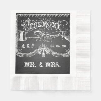 Serviette En Papier Serviettes de papier de mariage rustique de