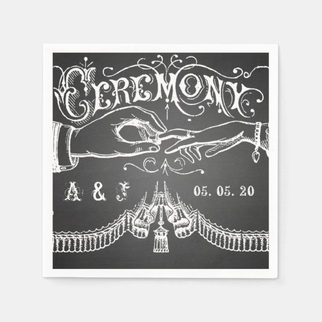 Serviette En Papier Serviettes de papier de mariage rustique de (Devant)