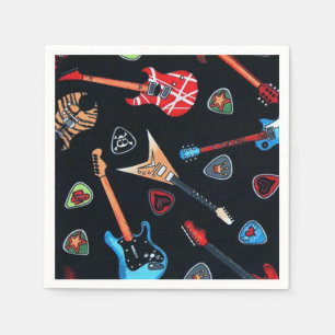 Serviette En Papier Serviettes de papier de motif de guitares de roche