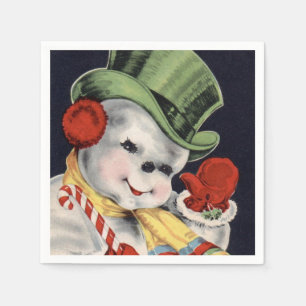 Serviette En Papier Serviettes de papier de Noël de vacances vintages