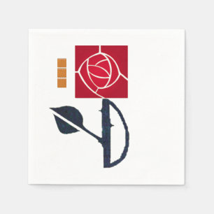Serviette En Papier Serviettes de papier de rose rouge de Macintosh