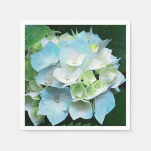 Serviette En Papier Serviettes de papier d'hortensia floral bleu et