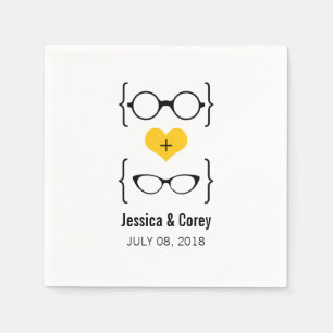 Serviette En Papier Serviettes de papier Geeky jaunes en verre