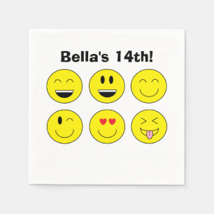 Serviette En Papier Serviettes de papier personnalisées de "Emojis"
