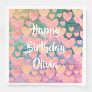 Serviette En Papier Serviettes de partie de #Olivia de joyeux