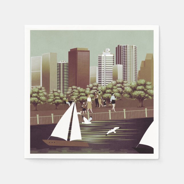 Serviette En Papier Serviettes de paysage urbain (Devant)