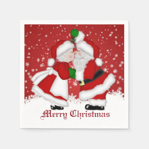 Serviette En Papier Serviettes de Père Noël de gui de Joyeux Noël