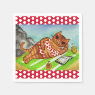 Serviette En Papier Serviettes de pique-nique fêtard de chat de bikini