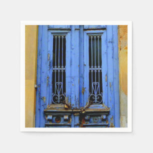 Serviette En Papier Serviettes de porte bleu grec.