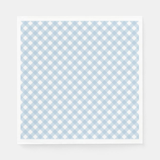Serviette En Papier serviettes de première année pastel bleu plaid (Devant)
