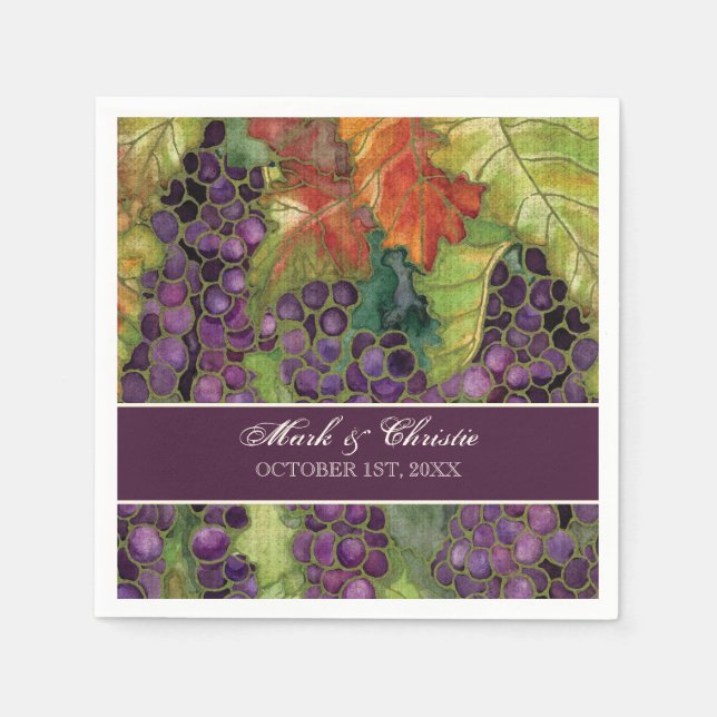 Serviette En Papier Serviettes de réception de mariage au vignoble de  (Devant)