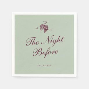 Serviette En Papier Serviettes de répétition de mariage au vignoble de