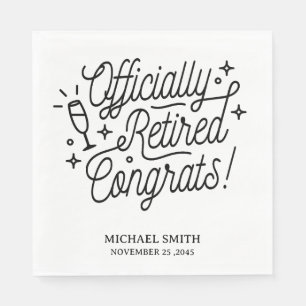 Serviette En Papier Serviettes de retraite en noir et blanc