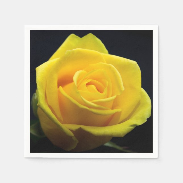 Serviette En Papier Serviettes de rose jaune (Devant)