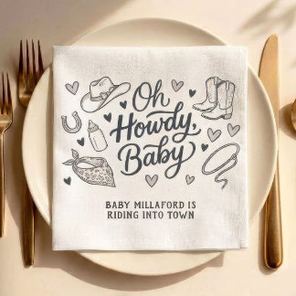 Serviette En Papier Serviettes de salle de bain Oh Howdy Baby Cowboy B
