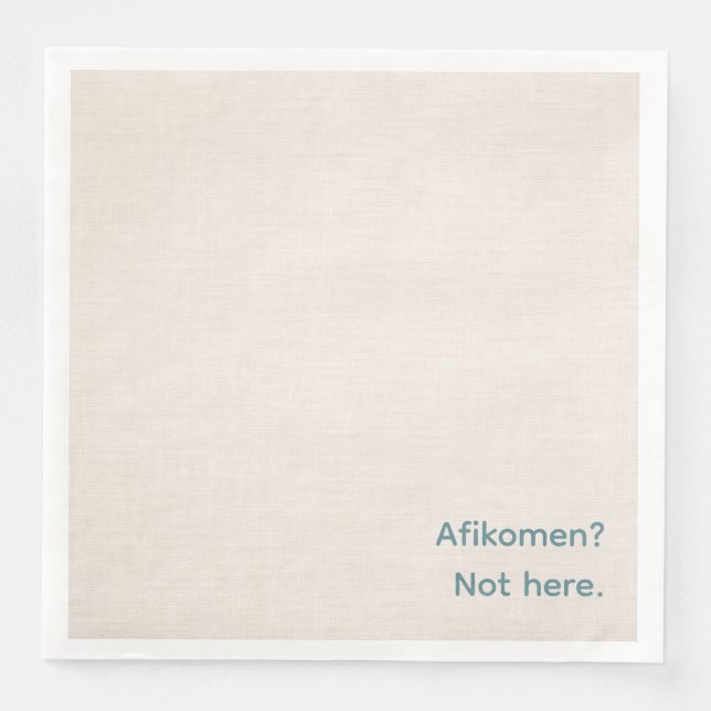 Serviette En Papier Serviettes de Seder de Pâque drôles - Afikomen ? (Devant)