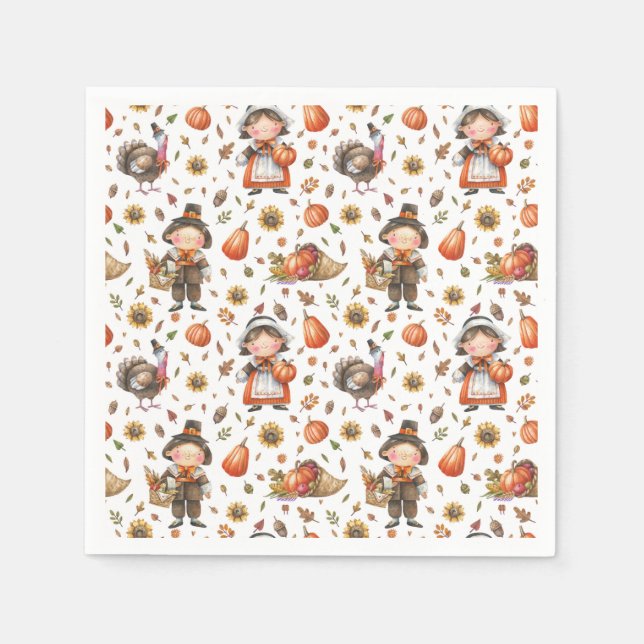 Serviette En Papier Serviettes de Thanksgiving (Devant)