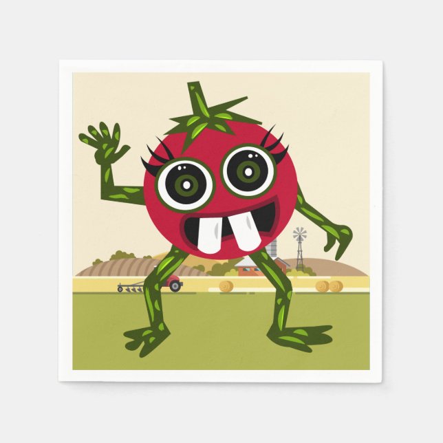 Serviette En Papier Serviettes de tomate mignonnes (Devant)