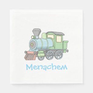 Serviette En Papier Serviettes de train pastel pour upsherin