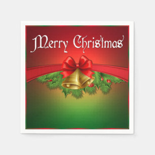 Serviette En Papier Serviettes de vacances de Bells de Joyeux Noël