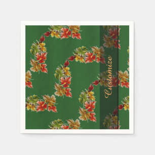 Serviette En Papier Serviettes de vert de motif de feuille d'automne