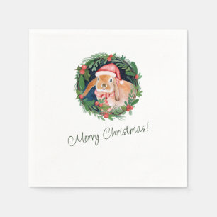 Serviette En Papier Serviettes de voeux de Noël beige et vert