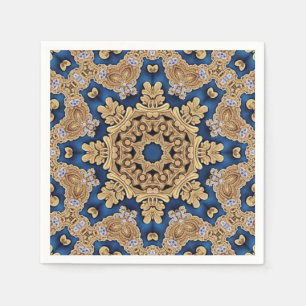 Serviette En Papier Serviettes décoratives bleu or