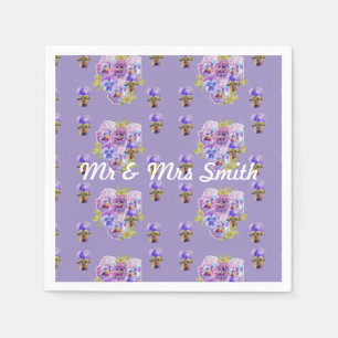 Serviette En Papier Serviettes décoratives orange shabby poppy violet
