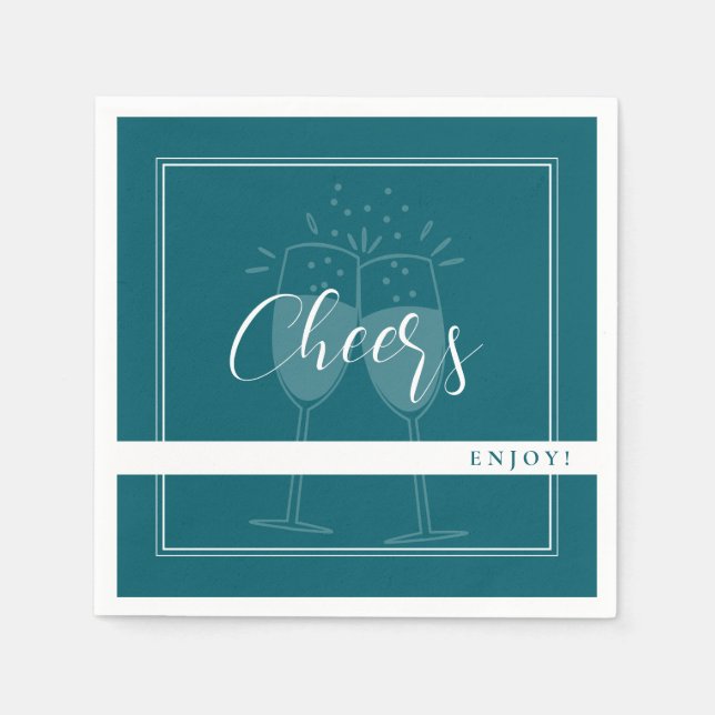 Serviette En Papier Serviettes Deep Petrol Custom Party (Devant)